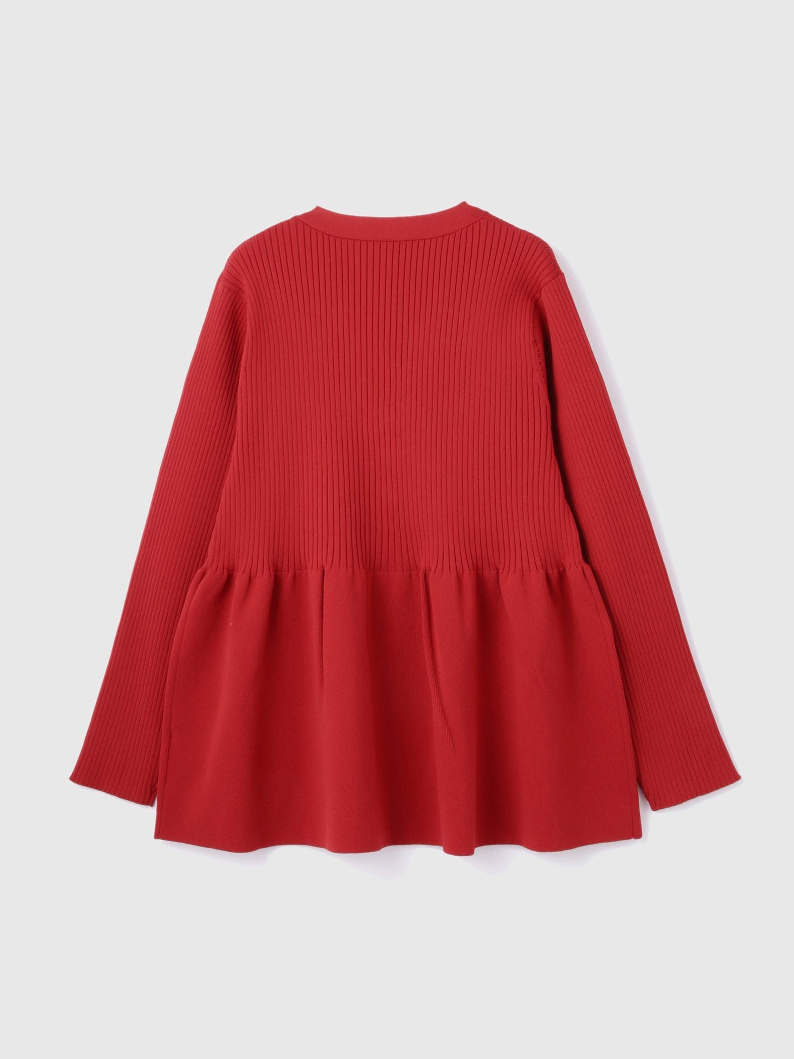 ライトウェイトペプラムニットカーディガン≪手洗い可能≫