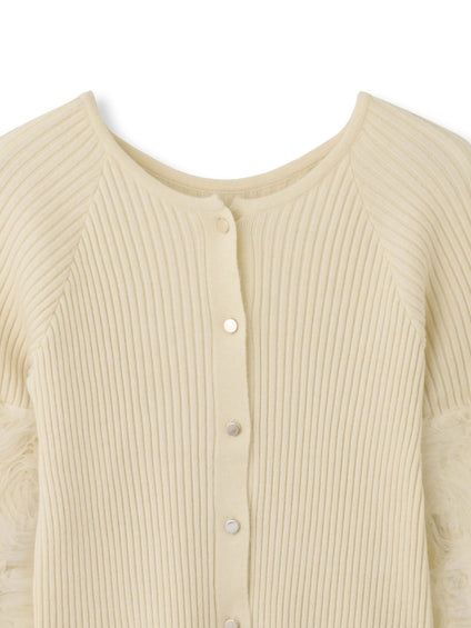 フラワーチュールスリーブカーディガン≪手洗い可能≫