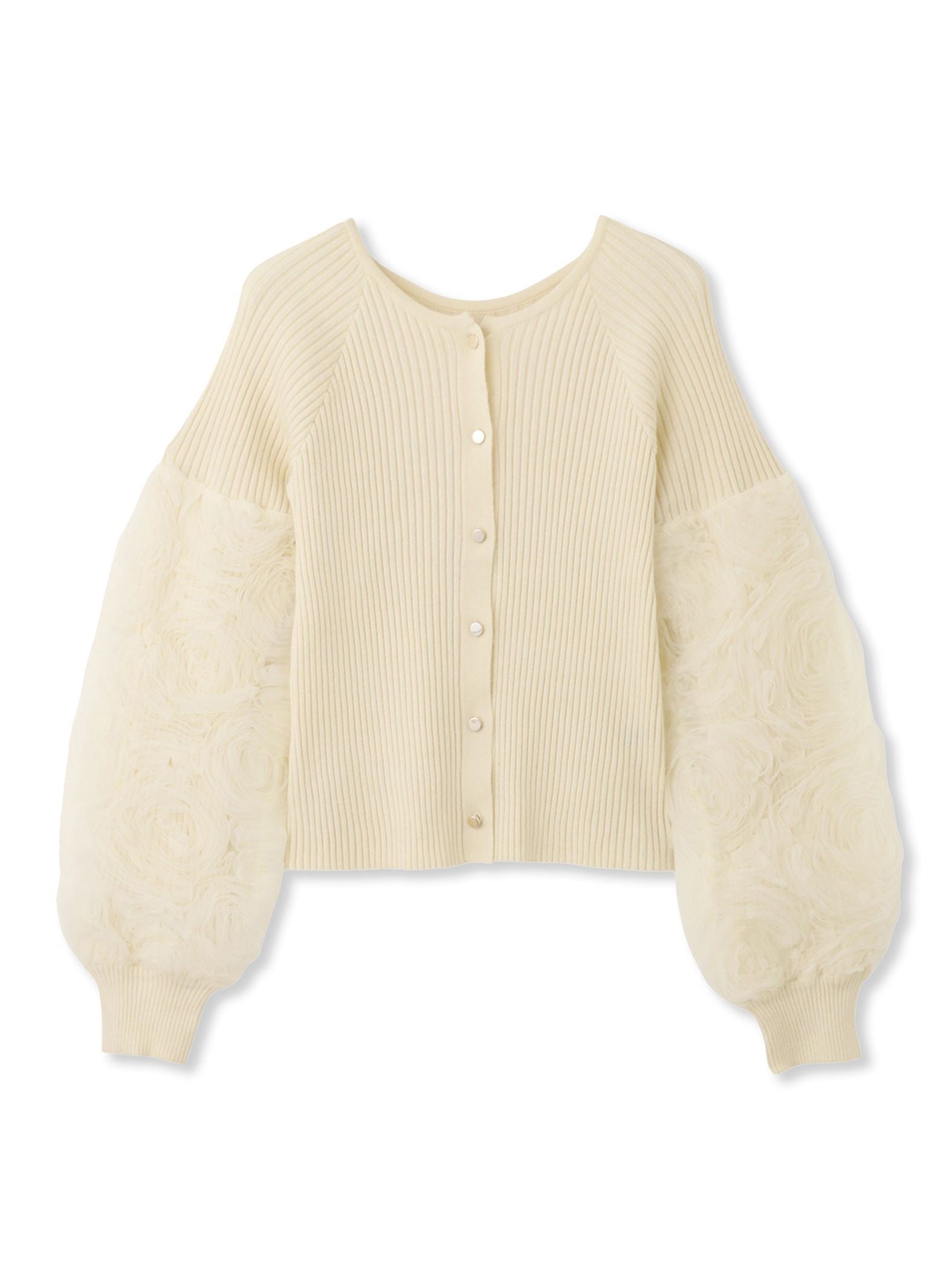 フラワーチュールスリーブカーディガン≪手洗い可能≫