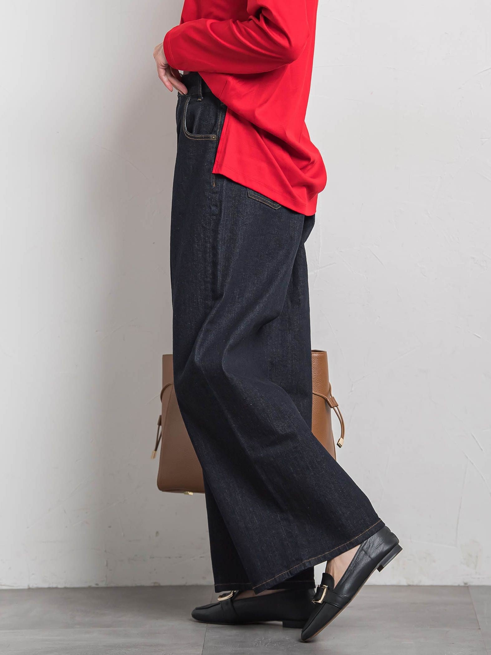 【WEB限定】365デニムパンツ ワイドシルエット≪洗える≫