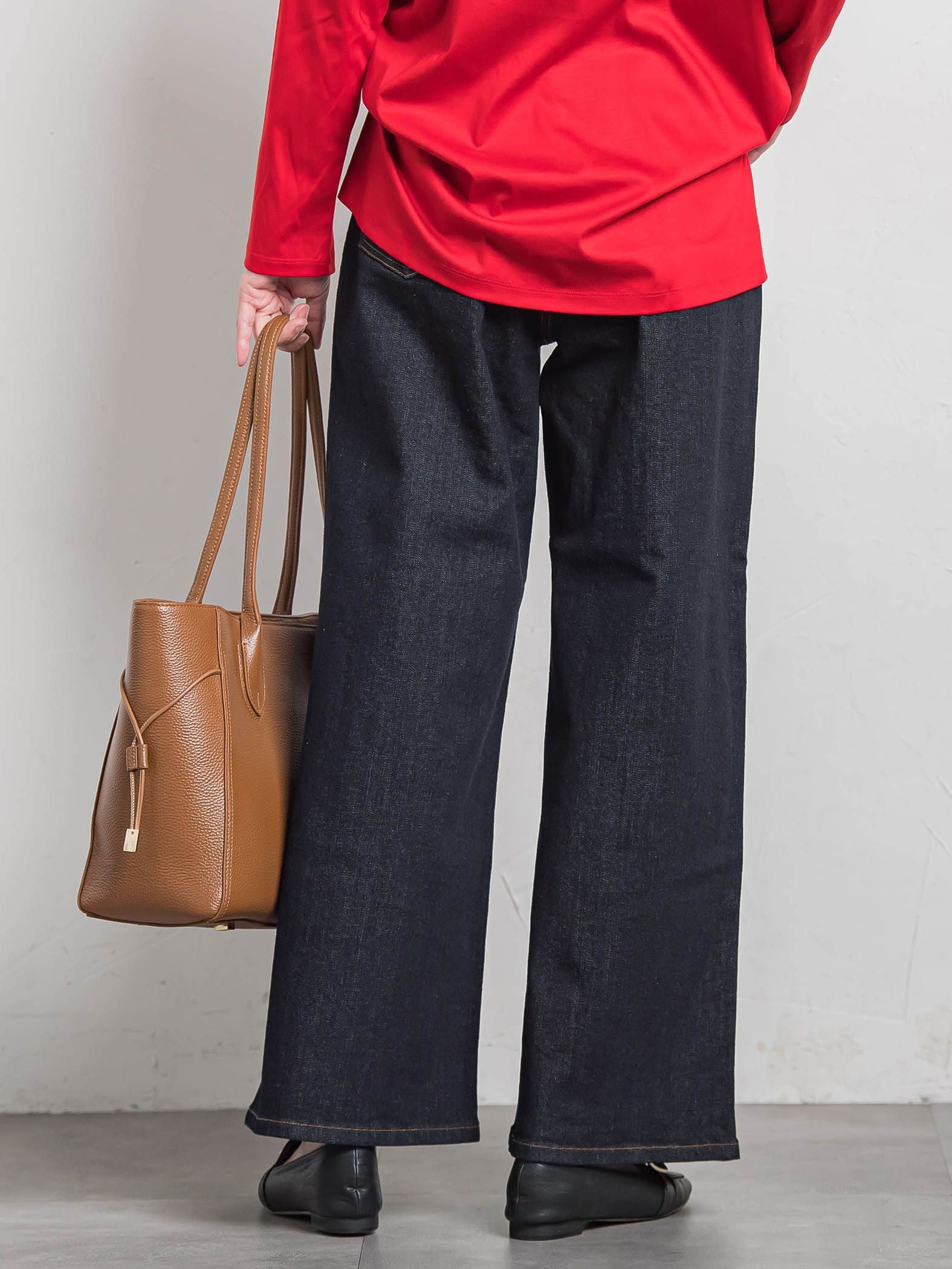 【WEB限定】365デニムパンツ ワイドシルエット≪洗える≫