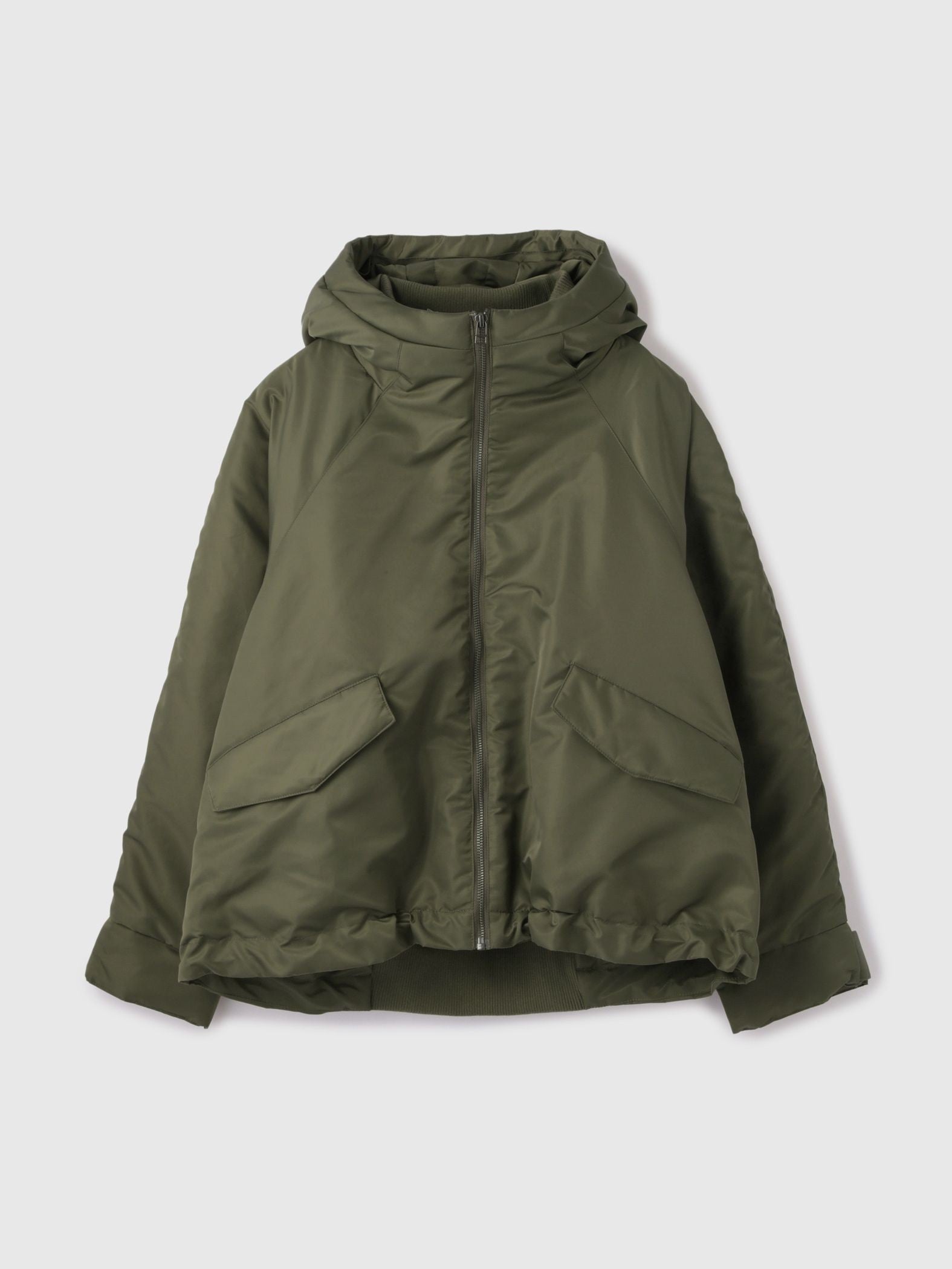 ナイロン中綿フードMA-1ジャケット≪手洗い可能≫