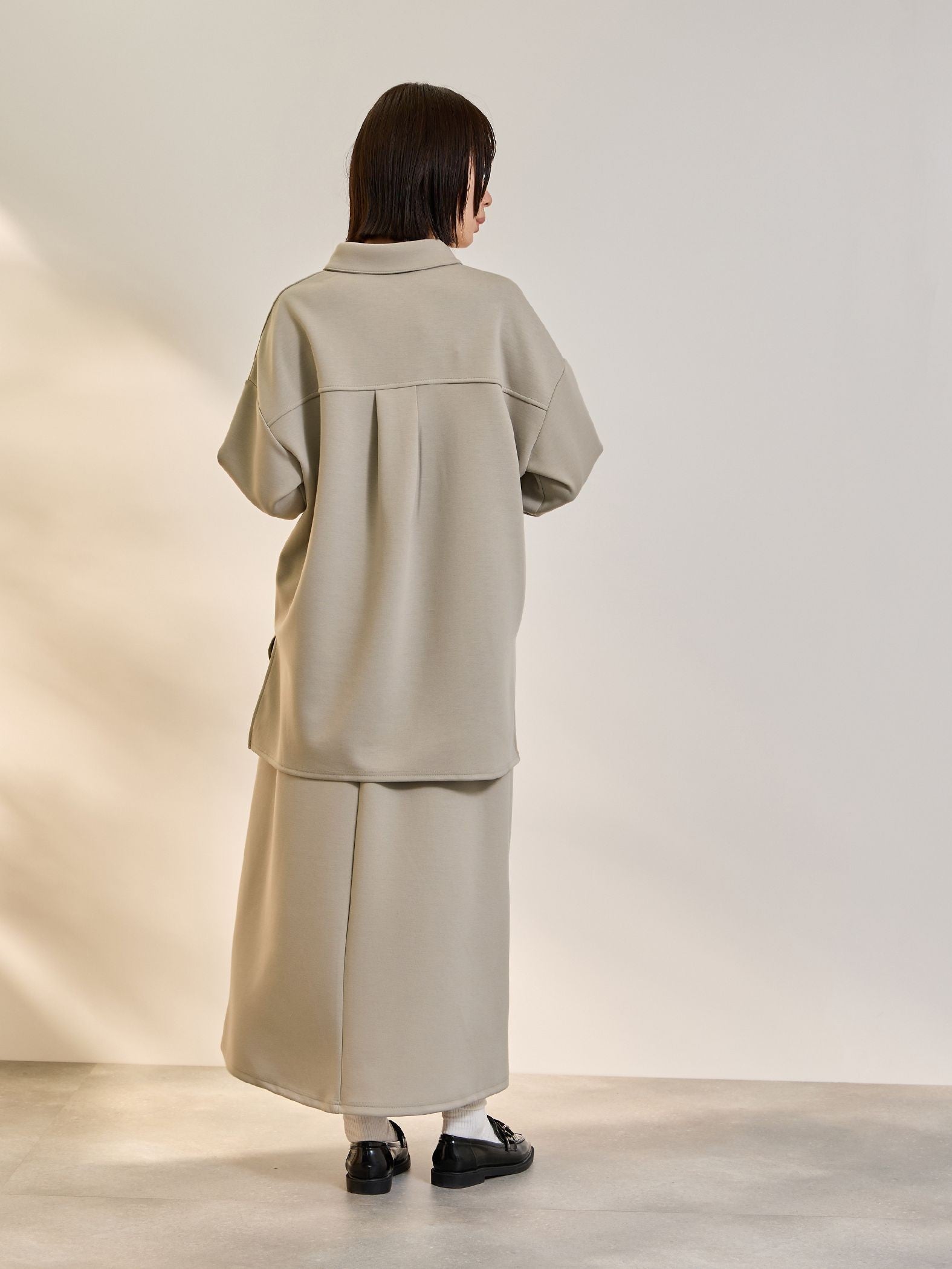 【SET】ダンボールニットスキッパートップ×スカート2ピース