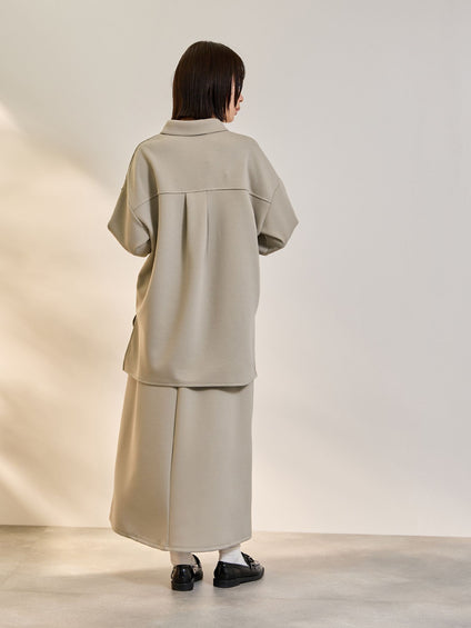 【SET】ダンボールニットスキッパートップ×スカート2ピース