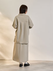 【SET】ダンボールニットスキッパートップ×スカート2ピース