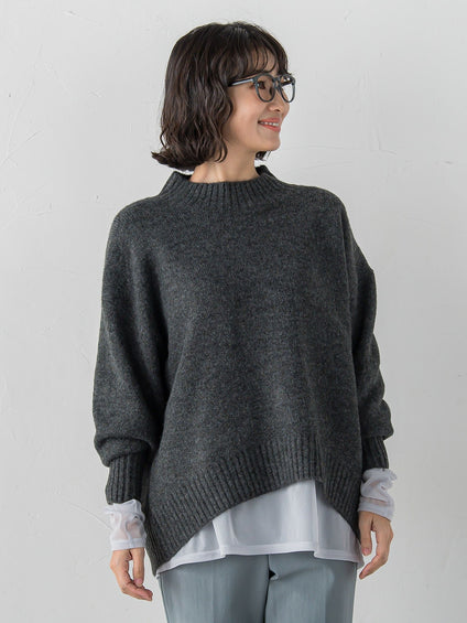 【WEB限定】”毎日頼れる”ゆったりモックネックニット