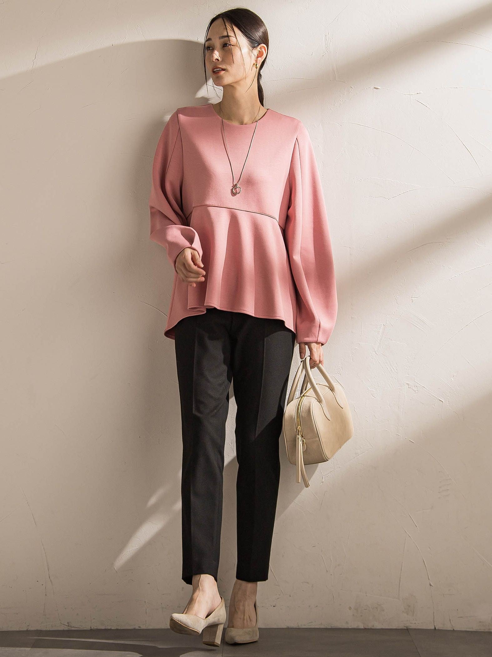 ペプラムシルエットプルオーバー≪洗える≫