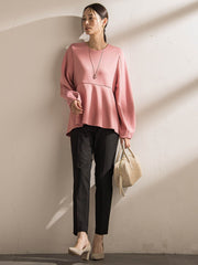 ペプラムシルエットプルオーバー≪洗える≫