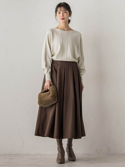 【新色追加】ラメドルマンVネックニット≪手洗い可能≫