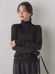 カシミヤシルクシアーラメカットソー≪手洗い可能≫