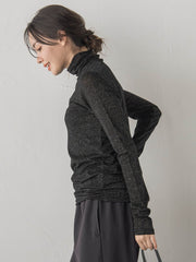 カシミヤシルクシアーラメカットソー≪手洗い可能≫