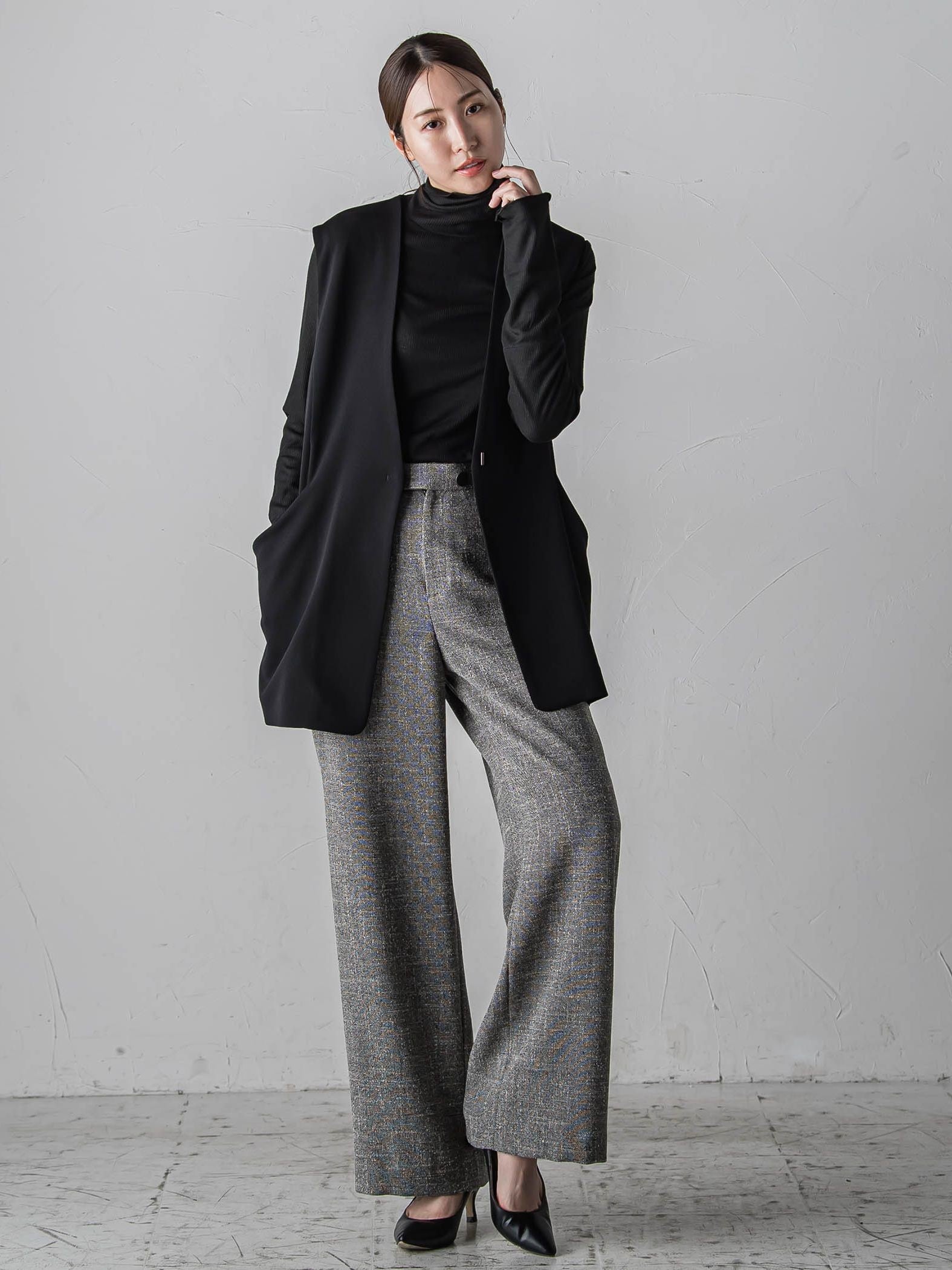 ノンウールツィードパンツ≪洗濯機で洗える/セットアップ対応≫