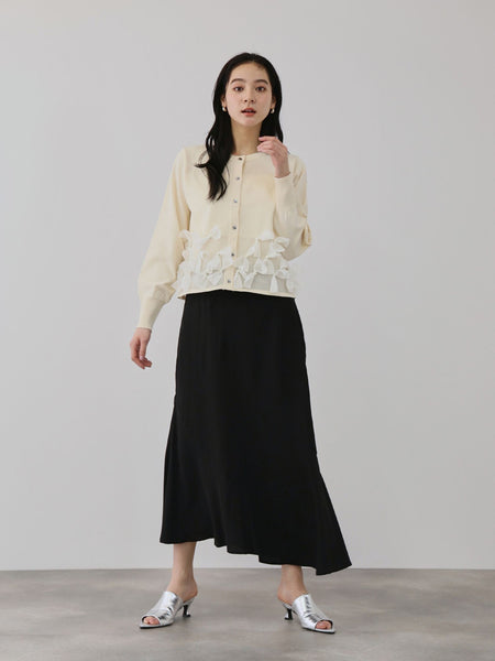 ブルーミングリボンニットカーディガン