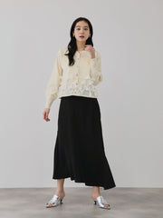 ブルーミングリボンニットカーディガン