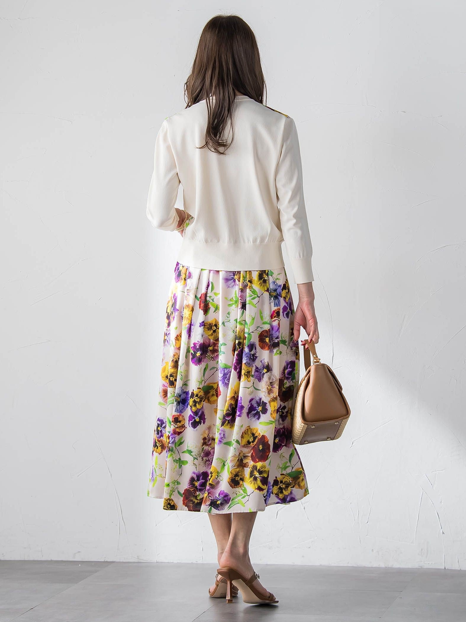 【KEITA KAWASAKI × Viaggio Bluコラボ】パンジープリントカーディガン