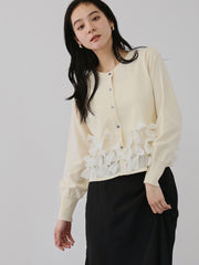 ブルーミングリボンニットカーディガン