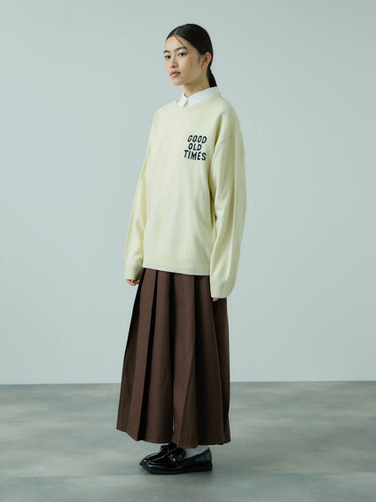 ワイドプリーツスリットスカート≪手洗い可能≫