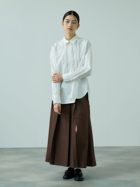 ワイドプリーツスリットスカート≪手洗い可能≫