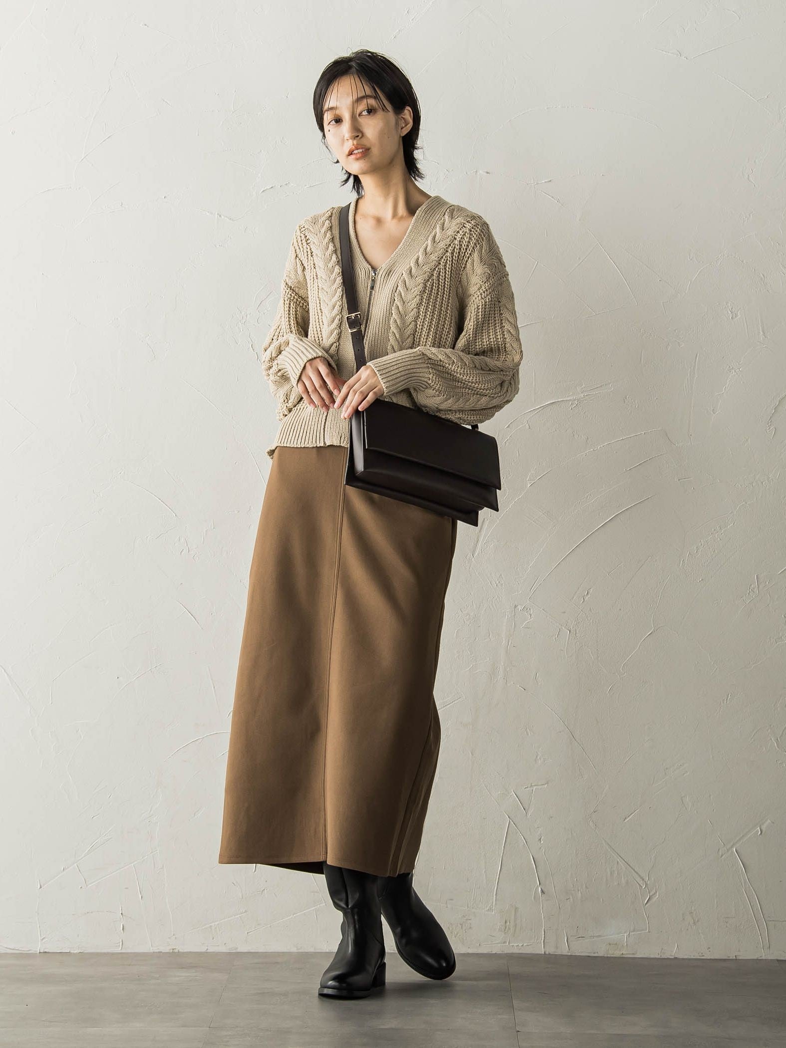 ジョーゼットダンボールAラインスカート≪セットアップ対応/洗濯機で洗える≫