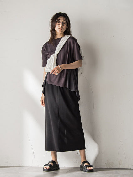 【WEB限定】前後ドッキングフレアTシャツ≪接触冷感/洗濯機で洗える≫