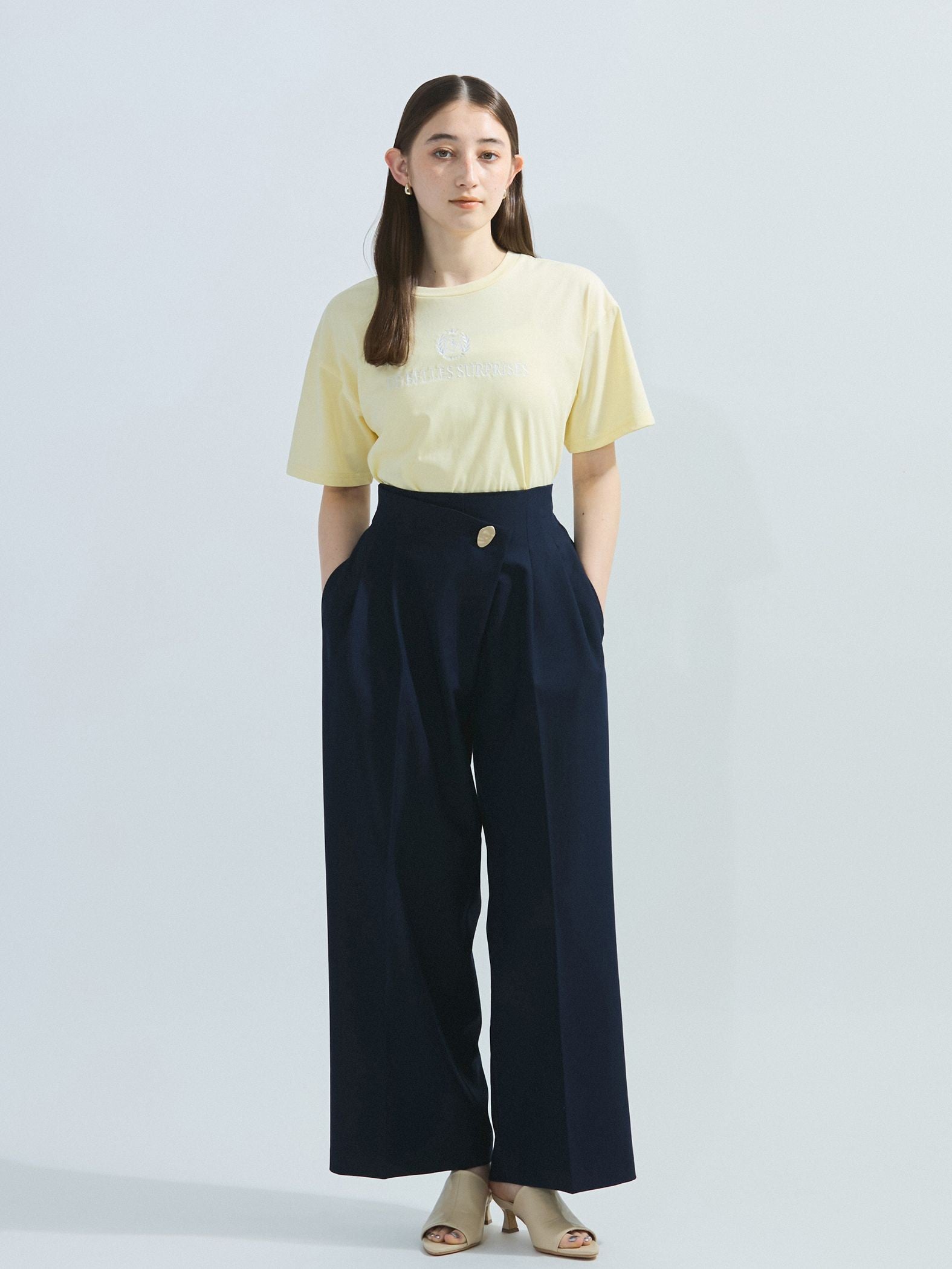 ツヤ刺繍Tシャツ≪洗濯機で洗える≫