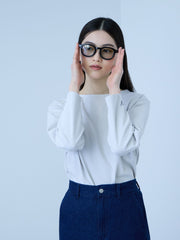 【シーズンレス】袖刺繍コットンプルオーバー