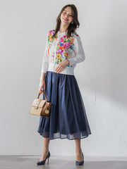 ビッグフラワーブーケカーディガン