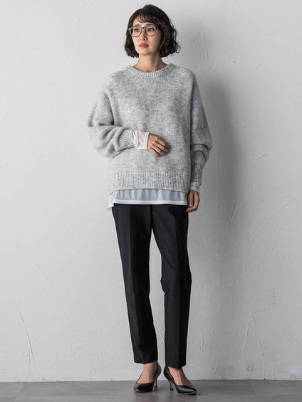 【大きいサイズ】モヘヤスパンコールニット