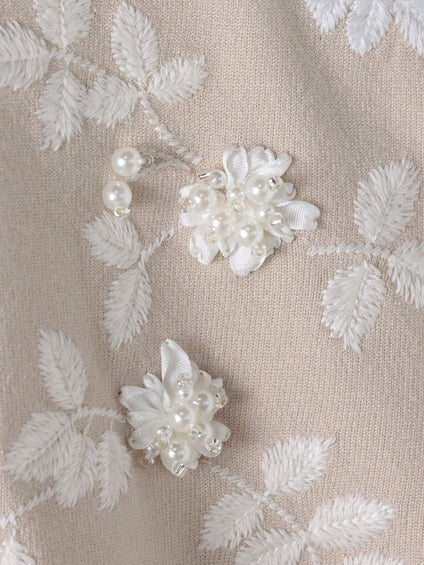 ボタニカルモチーフ刺繍カーディガン