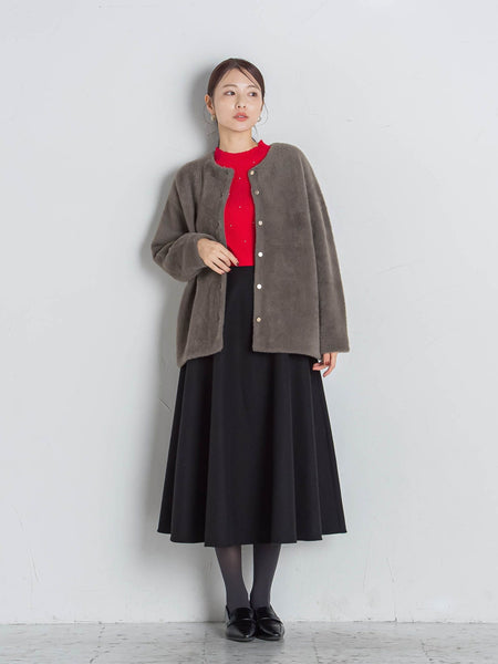 新色追加】フェレットタッチWフェイスニットカーディガン≪手洗い可能  