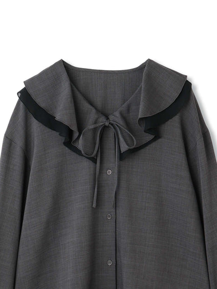 ナチュラルストレッチフレアカラーブラウス≪手洗い可能≫