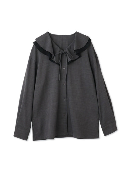 ナチュラルストレッチフレアカラーブラウス≪手洗い可能≫