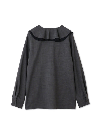 ナチュラルストレッチフレアカラーブラウス≪手洗い可能≫