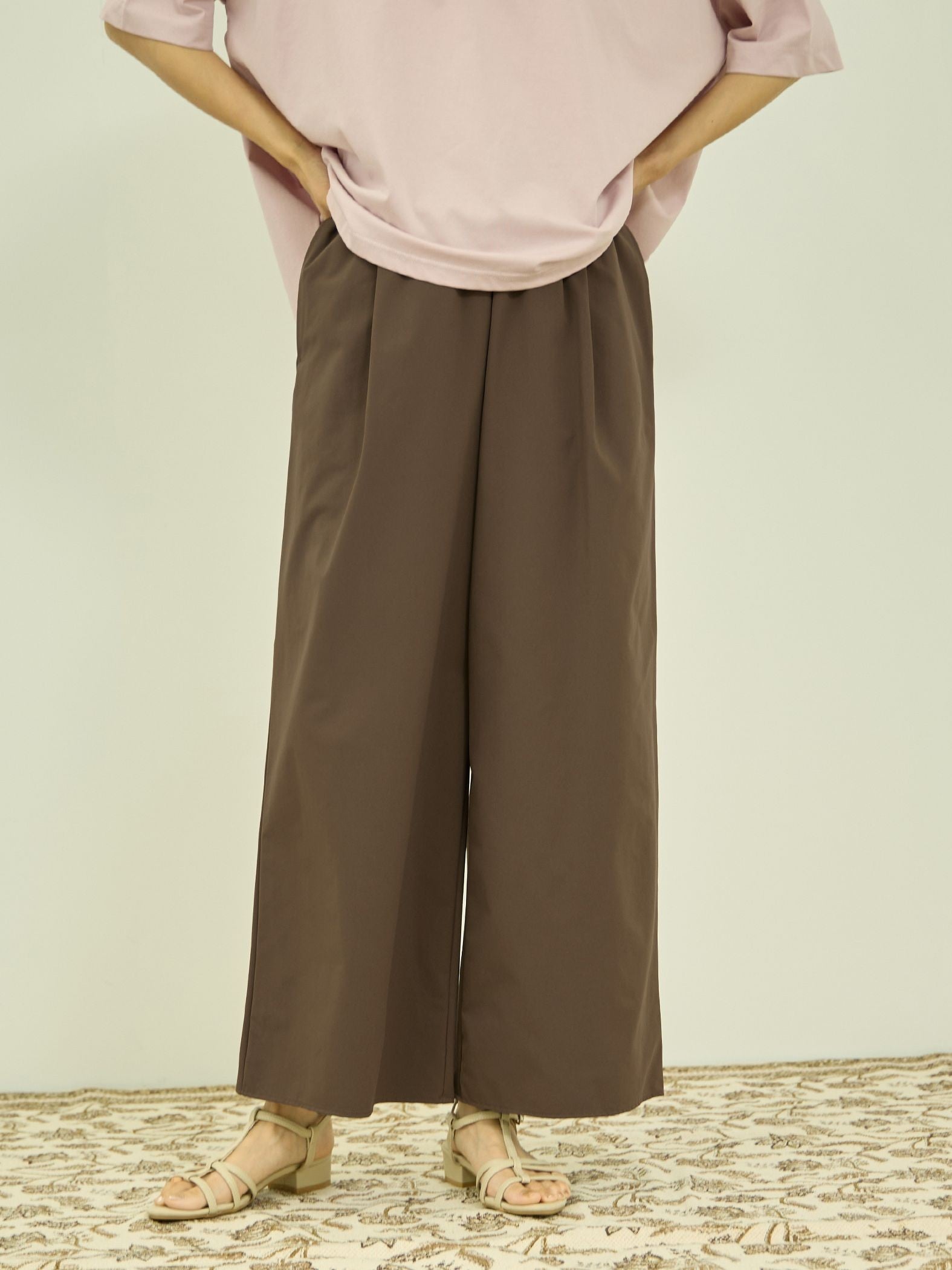 【涼やかストレッチ】ワイドパンツ
