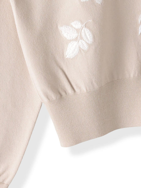 ボタニカルモチーフ刺繍カーディガン