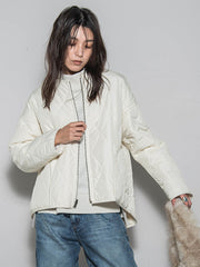 キルティング×フェイクファーリバーシブルブルゾン