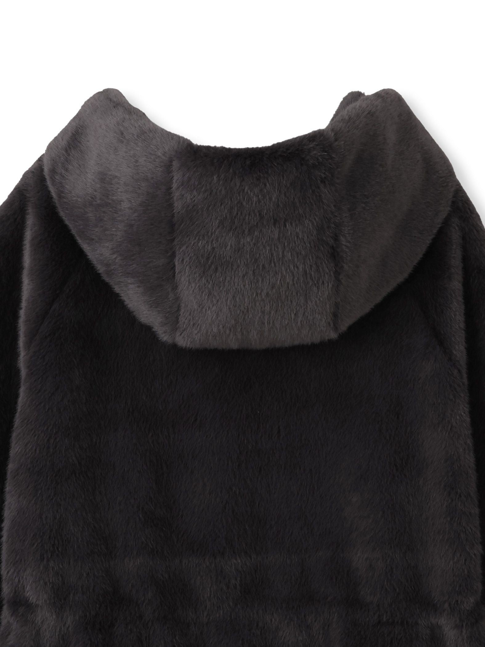 フェイクファーフーディショートコート≪手洗い可能≫