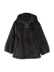 フェイクファーフーディショートコート≪手洗い可能≫