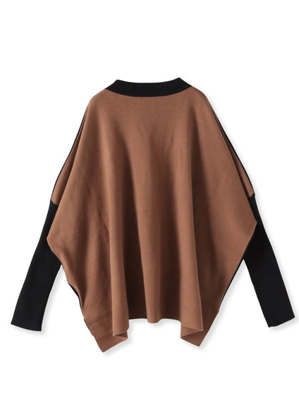 【WEB限定】”前後で印象が変わる”ドルマンバイカラーニット