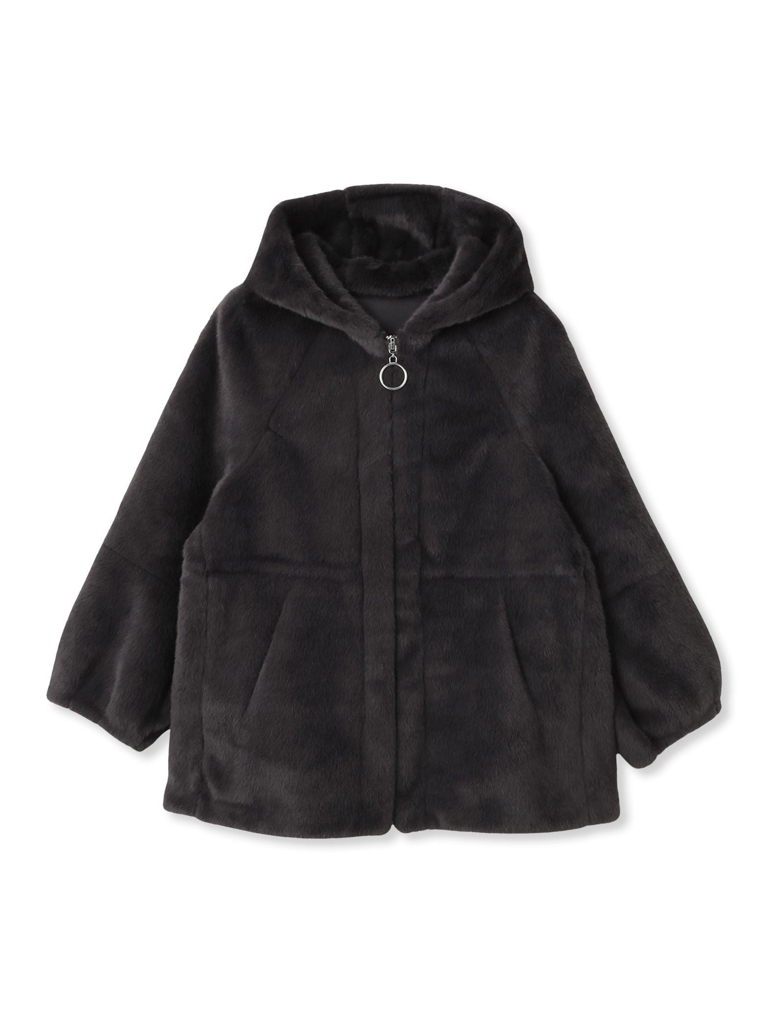 フェイクファーフーディショートコート≪手洗い可能≫