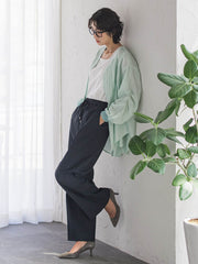 【WEB限定/+5cm丈長め】【極・名品パンツ】シェルタリングワイドパンツ