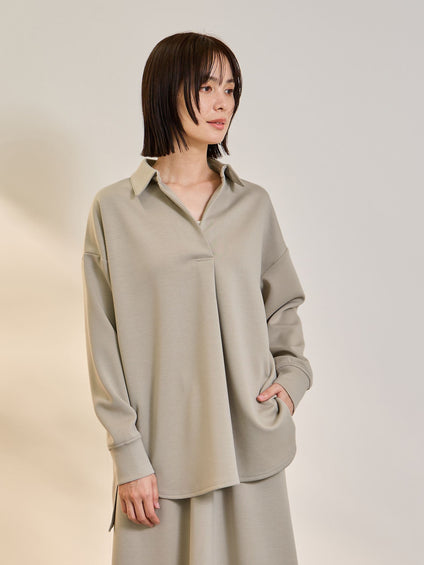 【SET】ダンボールニットスキッパートップ×スカート2ピース