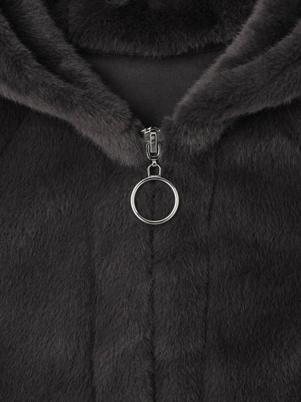 フェイクファーフーディショートコート≪手洗い可能≫