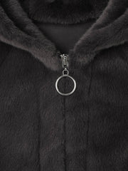 フェイクファーフーディショートコート≪手洗い可能≫