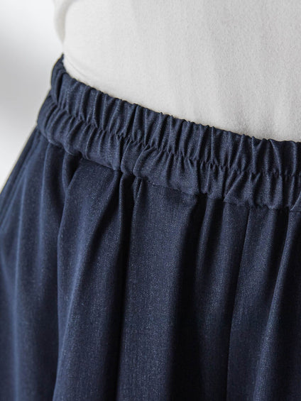 シャンブレーイージーキュロットパンツ≪手洗い可能≫