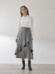 モスクレープレースカラーブラウス