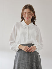 モスクレープレースカラーブラウス