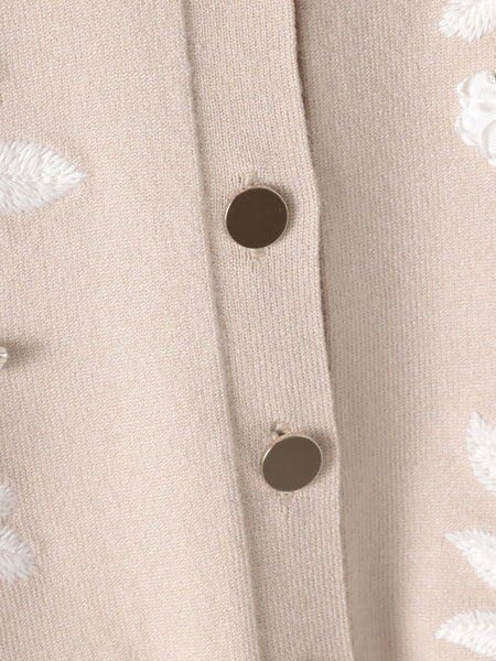 ボタニカルモチーフ刺繍カーディガン