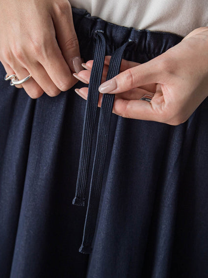 シャンブレーイージーキュロットパンツ≪手洗い可能≫