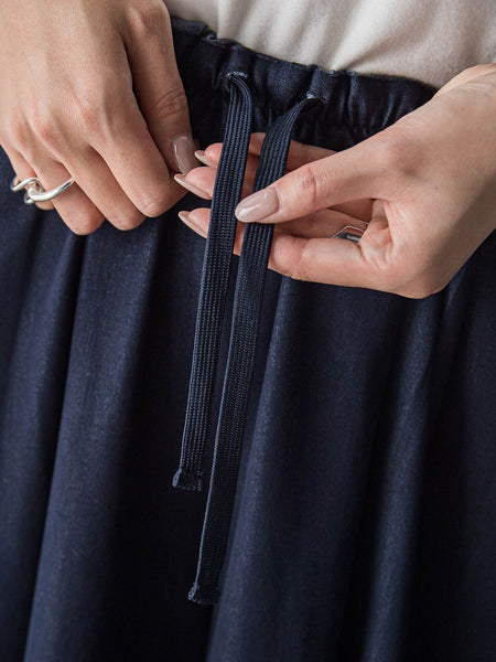 シャンブレーイージーキュロットパンツ≪手洗い可能≫